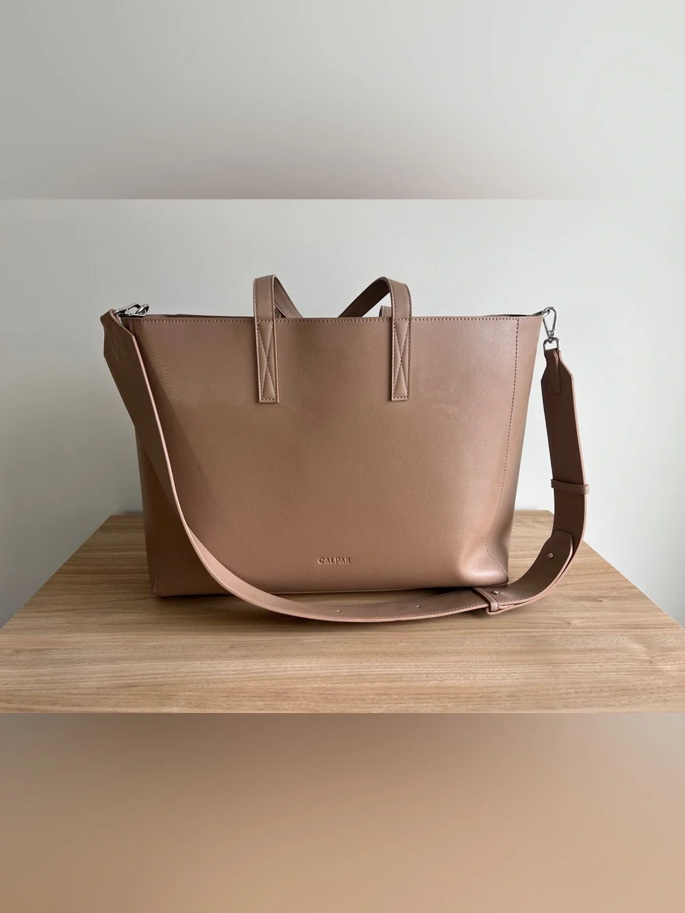 CALPAK Haven 16" Laptop Work Travel Tote Bag in Taupe - Picture 3 of 16